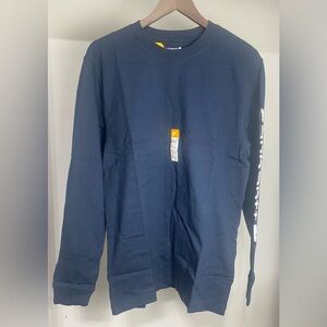 Carhartt Loose Fit Heavyweight Long Sleeve Logo Sleeve Graphic T Shirt Mens Sz S